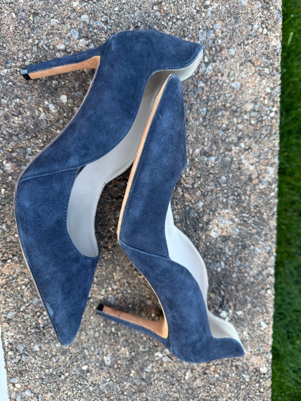 Boden Navy Suede Pointed Stiletto Pumps